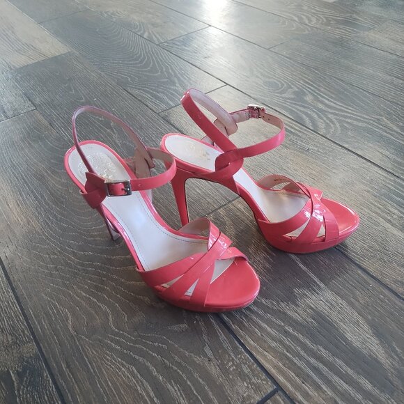 Vince Camuto Shoes - Vince Camuto Bitterswt Grapefruit Patent Leather Platform High Heels | Size US 6